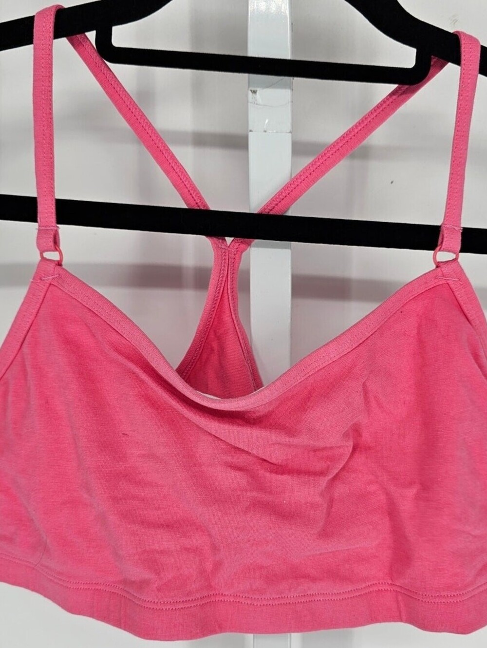 Vintage 1990s Bestform Womens Sz 38 Unlined Racerback Bra Bubblegum Pink